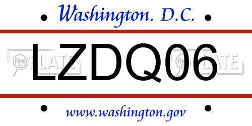 LZDQ06 District Of Columbia License Plate