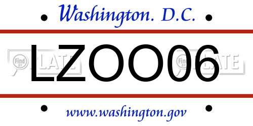 LZOO06 District Of Columbia License Plate