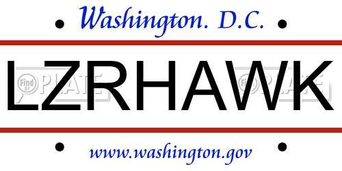 LZRHAWK District Of Columbia License Plate