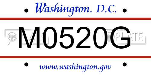 M0520G District Of Columbia License Plate