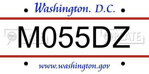 M055DZ District Of Columbia License Plate