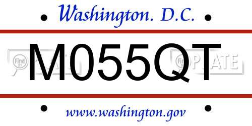 M055QT District Of Columbia License Plate