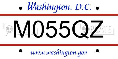 M055QZ District Of Columbia License Plate