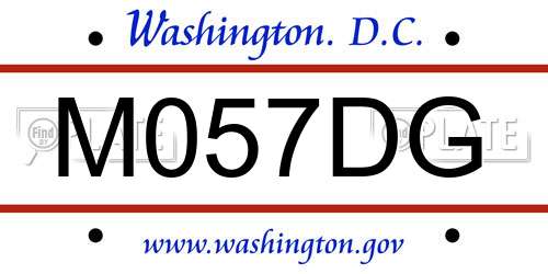 M057DG District Of Columbia License Plate