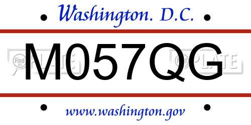 M057QG District Of Columbia License Plate