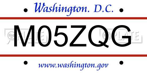 M05ZQG District Of Columbia License Plate