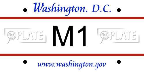 M1 District Of Columbia License Plate