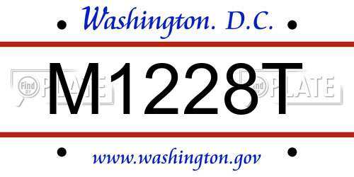 M1228T District Of Columbia License Plate
