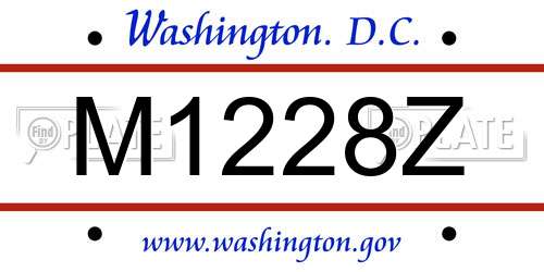 M1228Z District Of Columbia License Plate