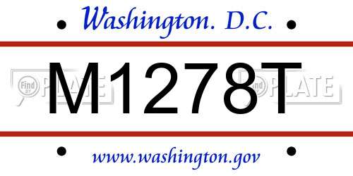 M1278T District Of Columbia License Plate