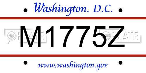 M1775Z District Of Columbia License Plate