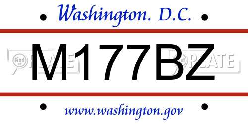 M177BZ District Of Columbia License Plate