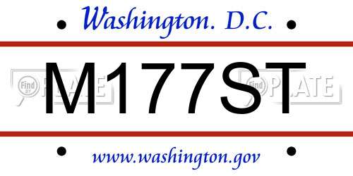 M177ST District Of Columbia License Plate