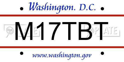 M17TBT District Of Columbia License Plate