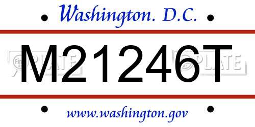 M21246T District Of Columbia License Plate