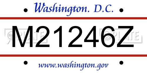 M21246Z District Of Columbia License Plate