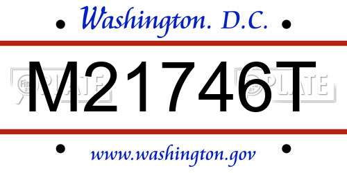 M21746T District Of Columbia License Plate