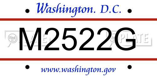 M2522G District Of Columbia License Plate
