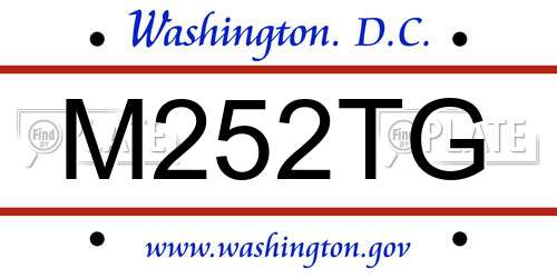 M252TG District Of Columbia License Plate