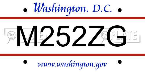 M252ZG District Of Columbia License Plate