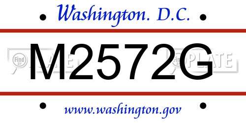 M2572G District Of Columbia License Plate