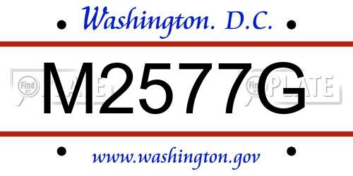 M2577G District Of Columbia License Plate