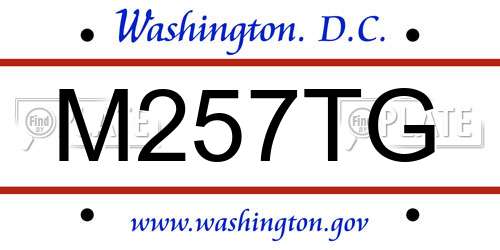 M257TG District Of Columbia License Plate