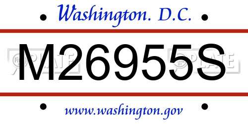 M26955S District Of Columbia License Plate