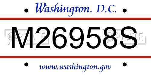 M26958S District Of Columbia License Plate