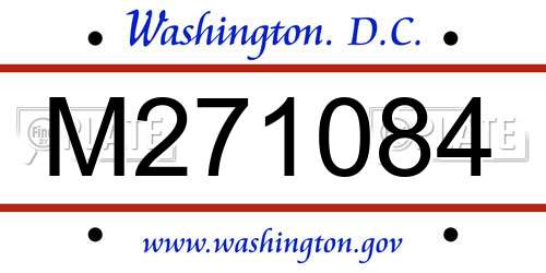 M271084 District Of Columbia License Plate
