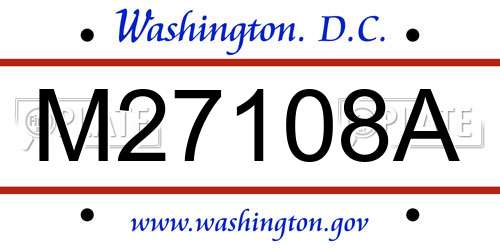 M27108A District Of Columbia License Plate