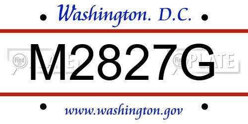 M2827G District Of Columbia License Plate