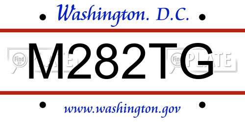 M282TG District Of Columbia License Plate