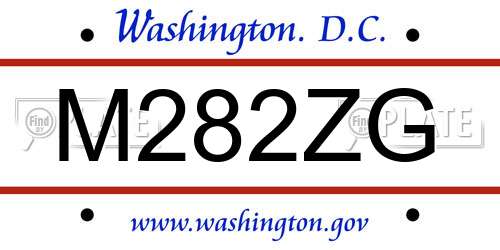 M282ZG District Of Columbia License Plate
