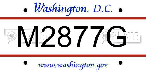 M2877G District Of Columbia License Plate