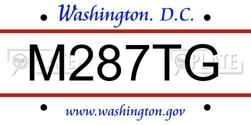 M287TG District Of Columbia License Plate