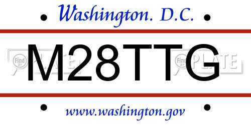 M28TTG District Of Columbia License Plate