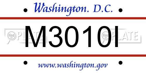 M3010I District Of Columbia License Plate