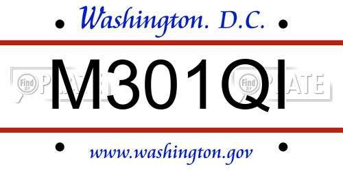 M301QI District Of Columbia License Plate