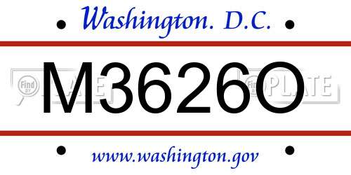 M3626O District Of Columbia License Plate