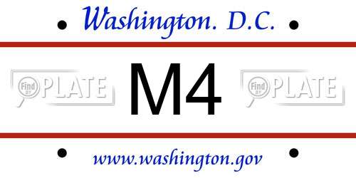 M4 District Of Columbia License Plate