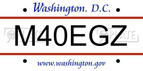 M40EGZ District Of Columbia License Plate