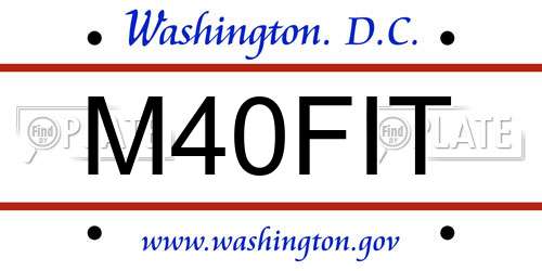 M40FIT District Of Columbia License Plate