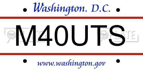 M40UTS District Of Columbia License Plate