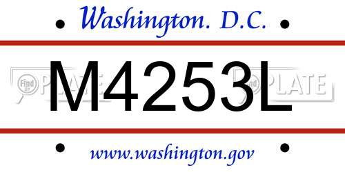 M4253L District Of Columbia License Plate