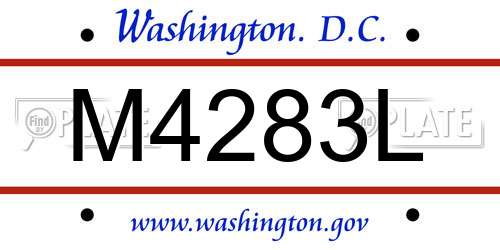 M4283L District Of Columbia License Plate