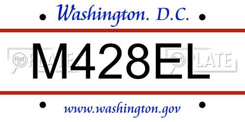 M428EL District Of Columbia License Plate