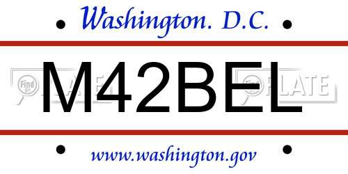 M42BEL District Of Columbia License Plate