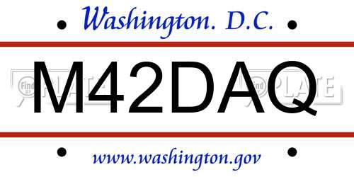 M42DAQ District Of Columbia License Plate