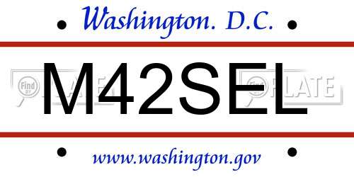 M42SEL District Of Columbia License Plate